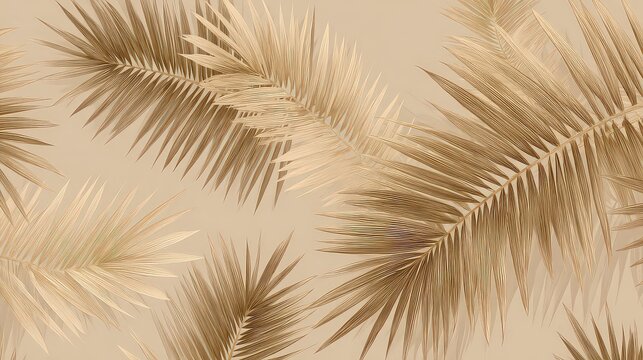 Abstract Gold And Brown Decorative Leaves Pattern Background