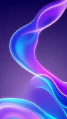Abstract blue and purple liquid wavy shapes futuristic banner. Glowing retro waves vector background