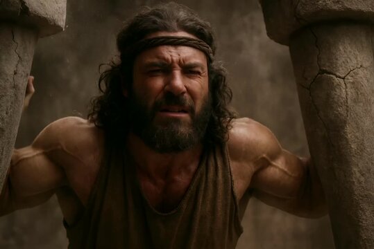 The Death of Samson, Pillars Destroyed and Strength Restored as His Hair Regrows