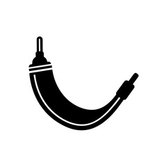black silhouette of a banana plug connector  vecto