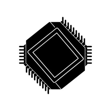black cpu chip icon clip art preview