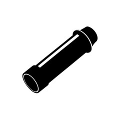 black silhouette of a glass tube fuse  side view  