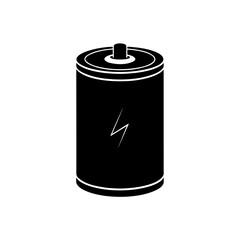 black silhouette of an electrolytic capacitor  can