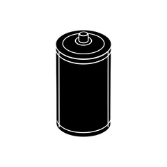 black silhouette of an electrolytic capacitor  can