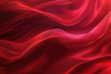 Obraz premium Vibrant red fabric waves with flowing texture and light reflections