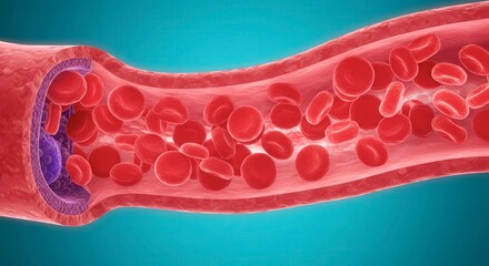 x-default Red Blood Cells Flowing Through Artery