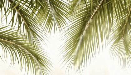 Fototapeta premium Botanical beauty with flowing palm fronds, a tranquil and relaxing composition for tropical themes and nature inspired designs