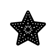black silhouette of a star shaped christmas cookie