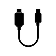 black silhouette of a usb c plug  symmetrical conn