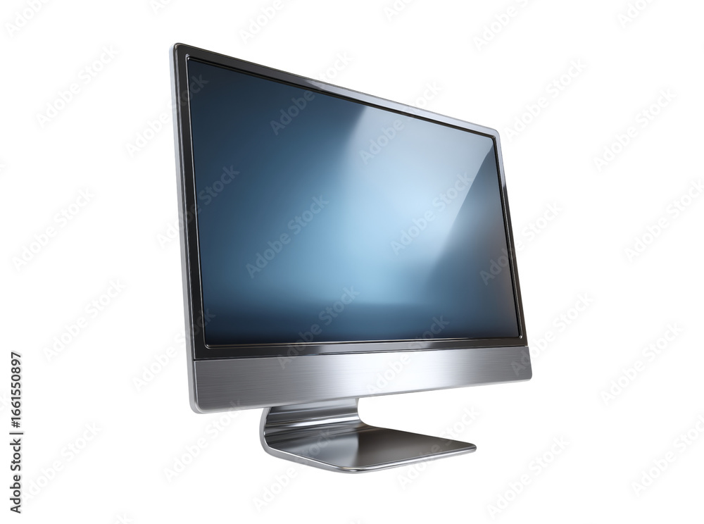 Poster sleek modern computer monitor isolated on black background, isolated on transparent background