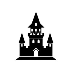 castle tower silhouette house icon