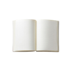 Open Blank Notebook with Lined Pages - Overhead View