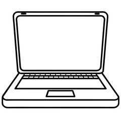 Digital Shopping Laptop Line Art Illustration