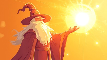 Wizard with radiant light