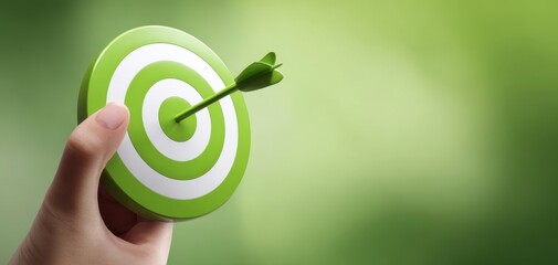 The hand holding a green target with an arrow indicating success.