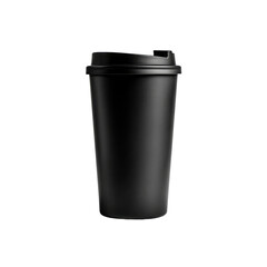 Mockup of a Black Disposable Coffee Cup with Lid