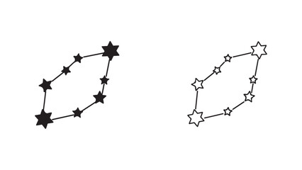 Constellation outline with stars connected by lines
