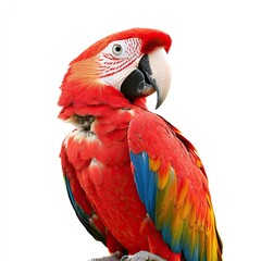 Obraz premium Red and blue macaw profile view