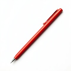 Red ballpoint pen on white background