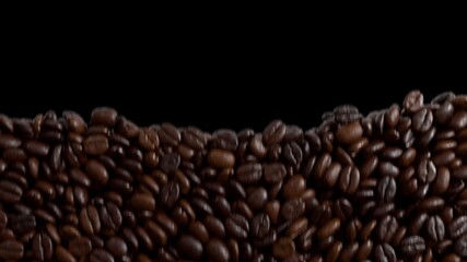 Coffee Beans Transition with Alpha on Transparent Background. 3D rendering - Powered by Adobe