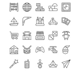 Children Toys Line Vector Icons
