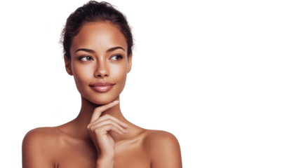 A striking and minimalist portrait of a person gracefully presented in a simple white shirt set against a deep solid black background creating a timeless and elegant high contrast visual.