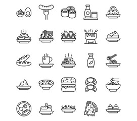 World Cuisine Line Vector Icons