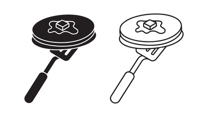 Pancake with butter and syrup icon