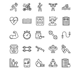 Workout App Line Vector Icons