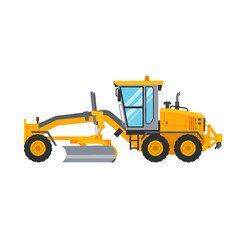 Fototapeta premium Yellow Road Grader Construction Vehicle Illustration
