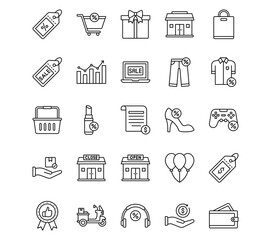 Shopping Friday Line Vector Icons