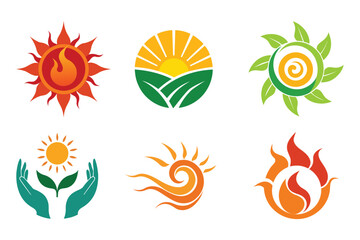 Sun and Nature Energy Symbol Collection