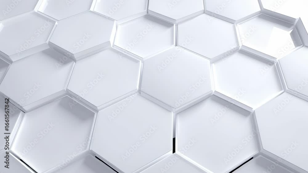 Poster white geometric hexagon pattern forms a clean and minimalistic surface. this artistic style compleme