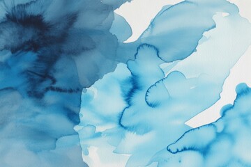 Naklejka premium Abstract Blue Watercolor Wash paint
