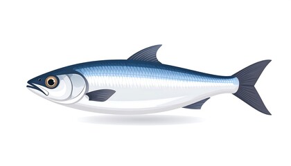 Obraz premium Sleek silvery herring swimming, detailed illustration of marine life representation