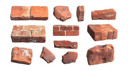 Red Bricks Texture Fragments Construction Detail