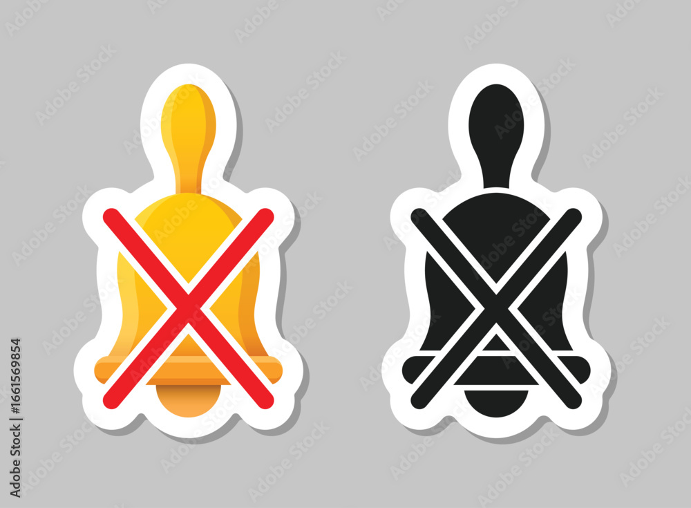 Poster notification bell sticker icon in flat style. incoming inbox message vector illustration on isolated