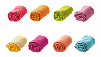Vibrant Rolled Microfiber Towels Colorful Bath  Beach Towels Collection