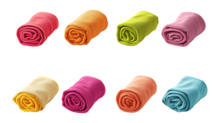 Vibrant Rolled Microfiber Towels Colorful Bath  Beach Towels Collection