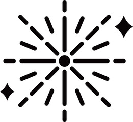 花火のアイコン　モノトーン