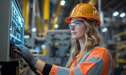 female supervisor overseeing the assembly process with technical precision, representing industrial management and leadership in manufacturing, Generative AI