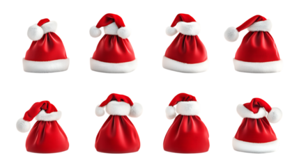 Santa Hats Eight Variations for Festive Designs