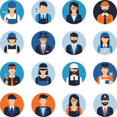 business people icon set