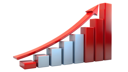 business graph with arrow