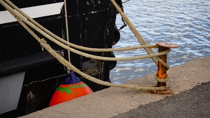 bumper and mooring at the port side