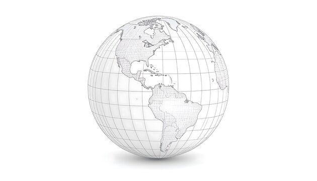 Americas globe wireframe graphic