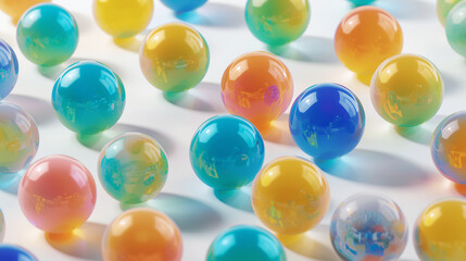 3D gradient spheres in vibrant hues of blue