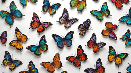 A colorful butterfly pattern of various