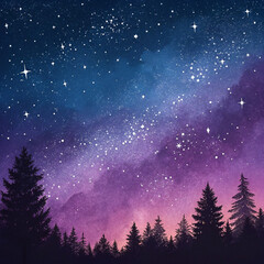 Naklejka premium night sky with stars and clouds