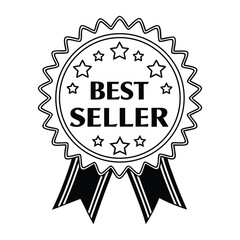 Best seller award ribbon with stars and textured design vector eps 